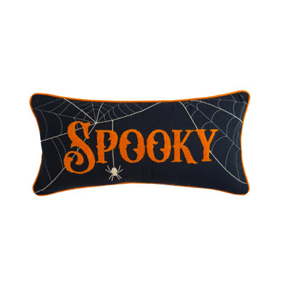 12" x 24" Spooky Spider Web Halloween Throw Pillow