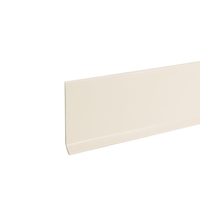 Cream Vinyl Glue Down Baseboard 4"W x 20'L Roll
