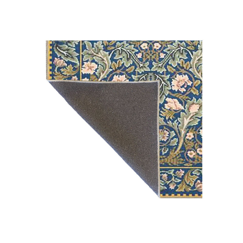 Washable Traditional Leafy Patterned Decorative Area Rug, Square 3'3" Rug Pad Included