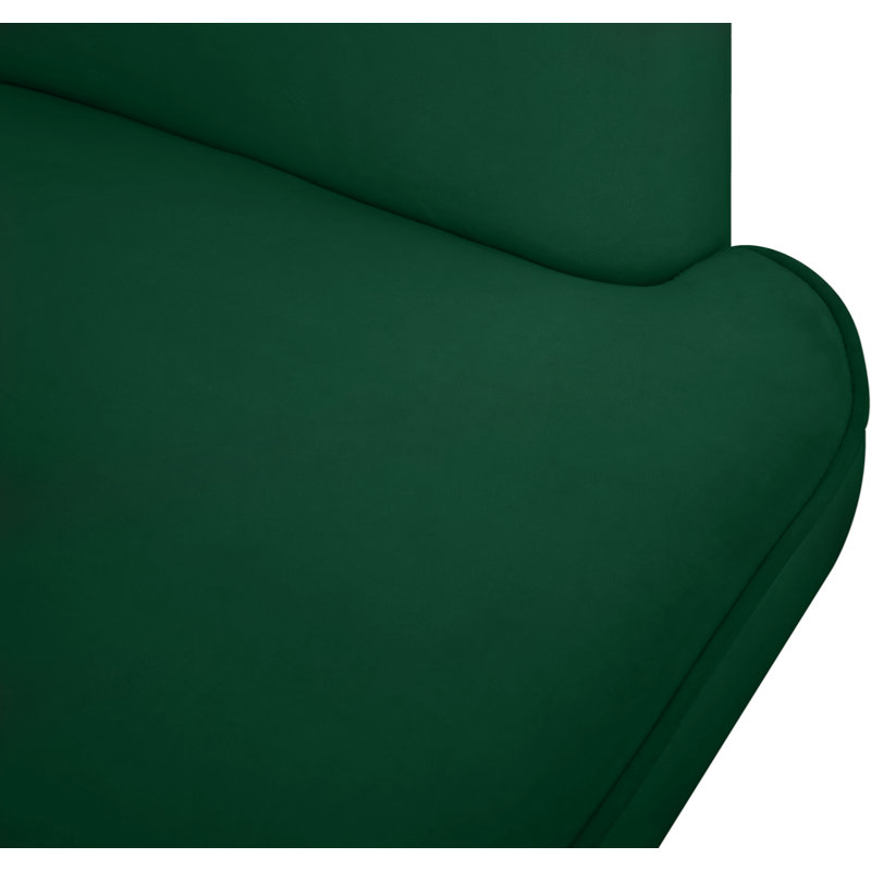 Loicel Velvet Barrel Chair, Green Velvet