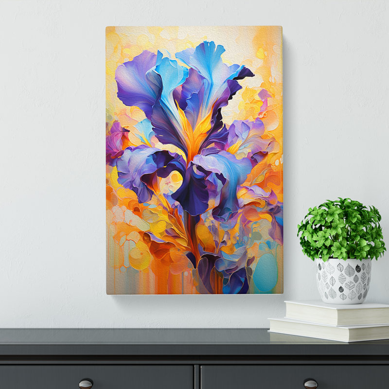 Iris Flower Abstract No.2 - Print, 76cm H x 50cm W x 3cm D