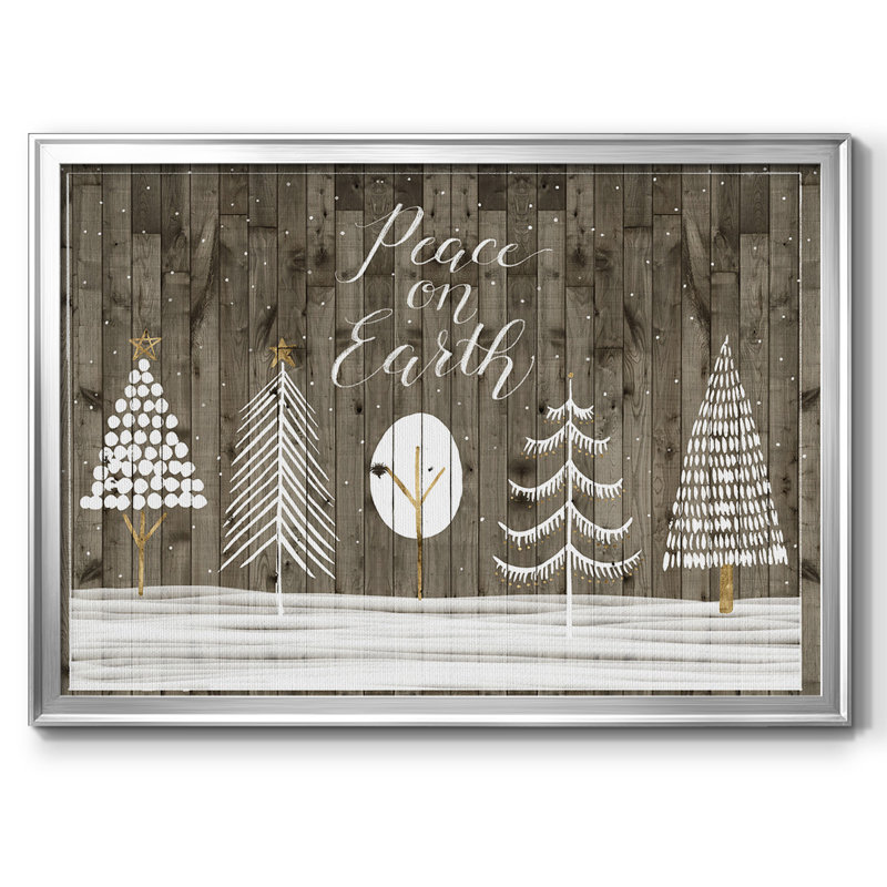 Wooded White Christmas Collection A, reproduction d'art sur toile, H 14 po x l 20 po x P 1,5 po, Argent
