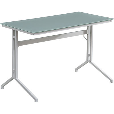 Venetia Glass Top Metal Base Writing Desk