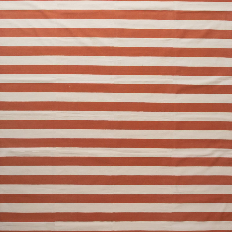 Orange Flatweave Cotton Rug - 8'10" x 11'10"