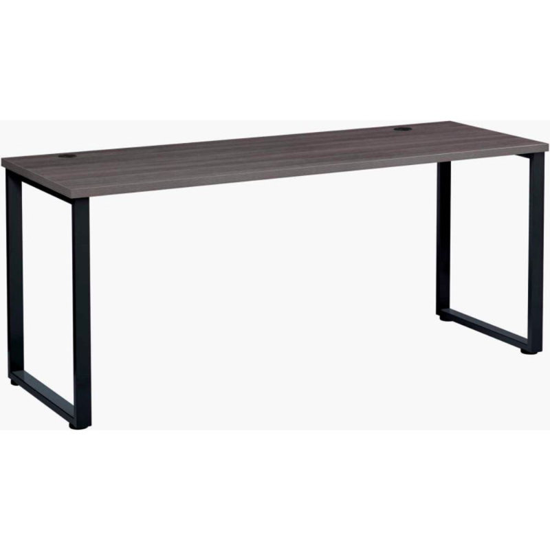 Bureau à aire ouverte, plateau gris avec pieds noirs, Gris anthracite/noir, H 40 po x l 72 po x P 24 po