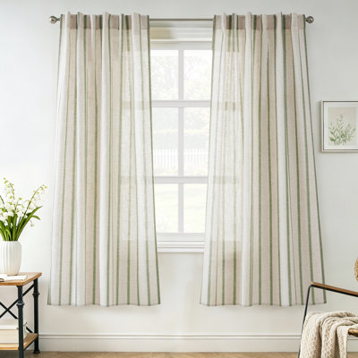 Rideaux semi-transparents avec passe-tringle Farmhouse