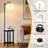 2-Tier Solid Wood Tray Table Floor Lamp With Bulb Included