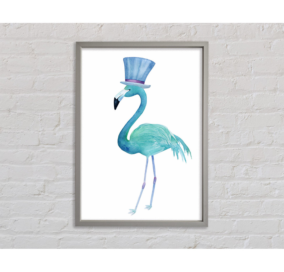 Gerahmtes Leinwandbild Flamingo Top Hat