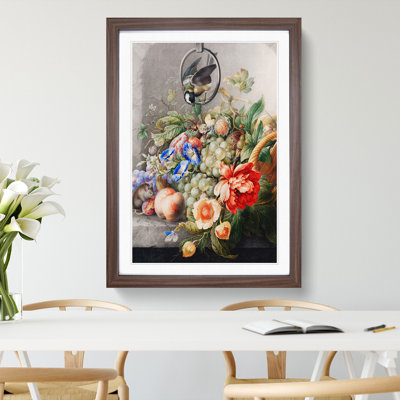 Bird with Flowers by Herman Henstenburgh - Picture Frame Painting