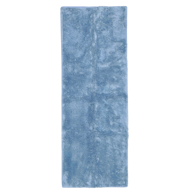 Hiltonia Polypropylene Non-Slip Bath Rug, Blue, 54" L x 20" W