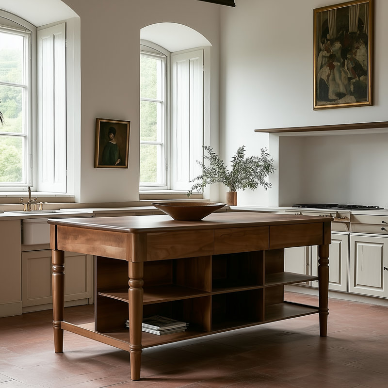 Russet Kitchen Island Brown