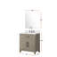 Ensemble de meuble-lavabo simple en chêne gris l 30 po x P 22 po, comptoir en quartz blanc, miroir et robinet 28 po