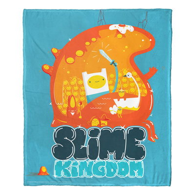 Cartoon Network Adventure Time Slime Kingdom Silk Touch Throw Blanket, Fantasy Cartoon Decor, 50x60