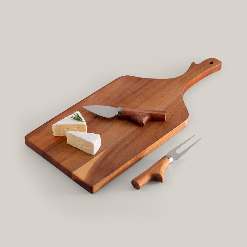 Swissmar Acacia Cheese Board & Knife Set