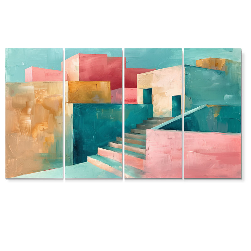 Yanis - Ensemble de décorations murales City Buildings, H 32 po x l 64 po