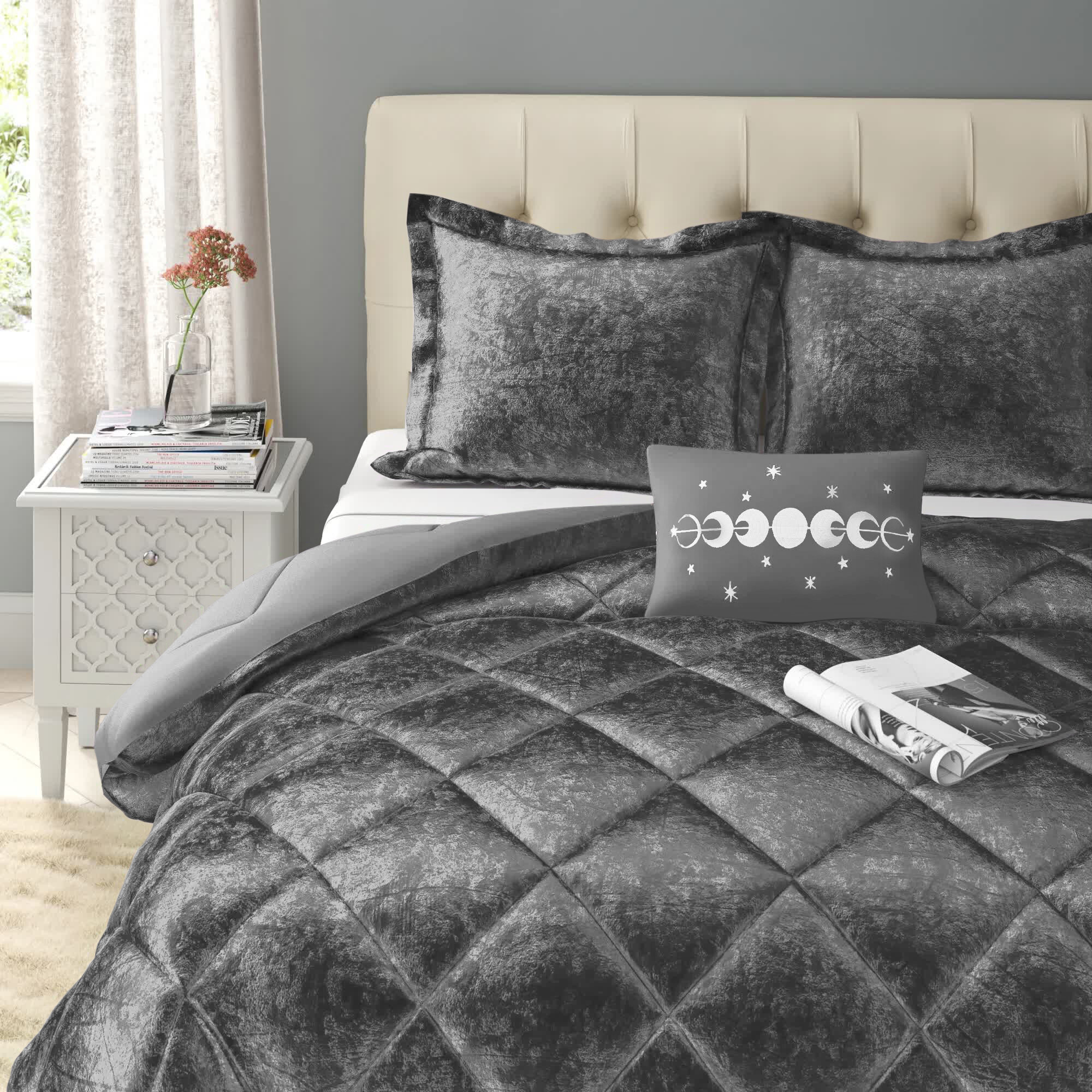 Synthia Diamond Textured Woven Throw in Grey buy online from the