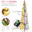 Arbre de Noël de 6 pi avec aspect et propriété ignifuge 407 feuilles floquées diverses options de DEL