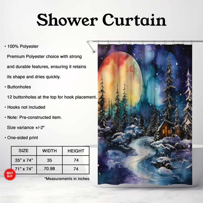 Rideau de douche standard 1 pièce Alco ..., H 74 po x l 71 po