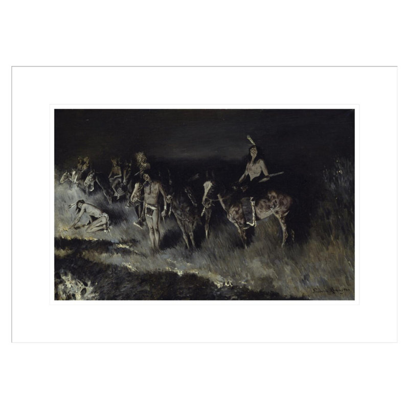 «The Grass Fire» par Frederic Remington, impression giclée sur cadre, H 15,94 po x l 21,75 po