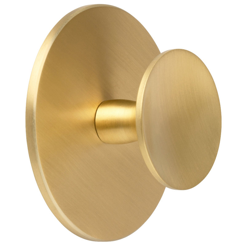 Poignée ronde 7/8" de diamètre Chelsea, Laiton brossé, H 2,99 po x l 1,48 po x P 1,48 po