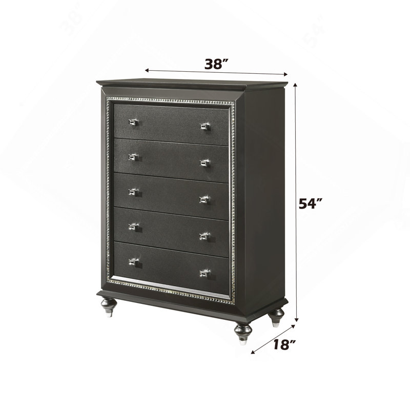Commode à finition grise métallique Kaitlyn