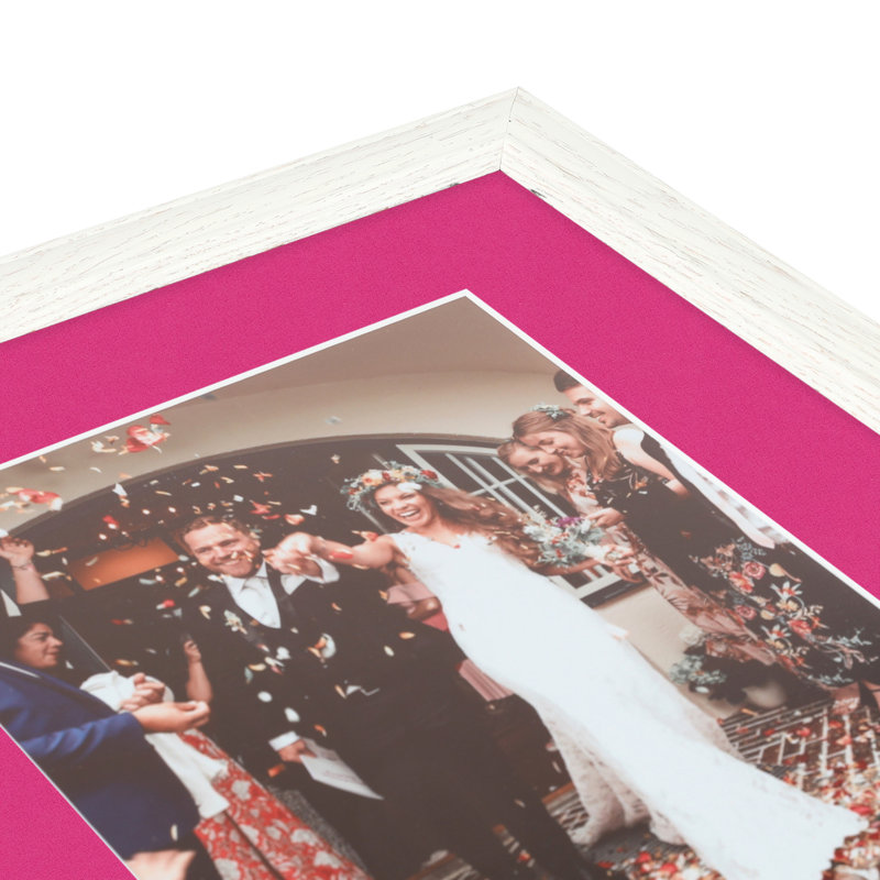 Off White Wood Picture Frame with Mat, Tulip