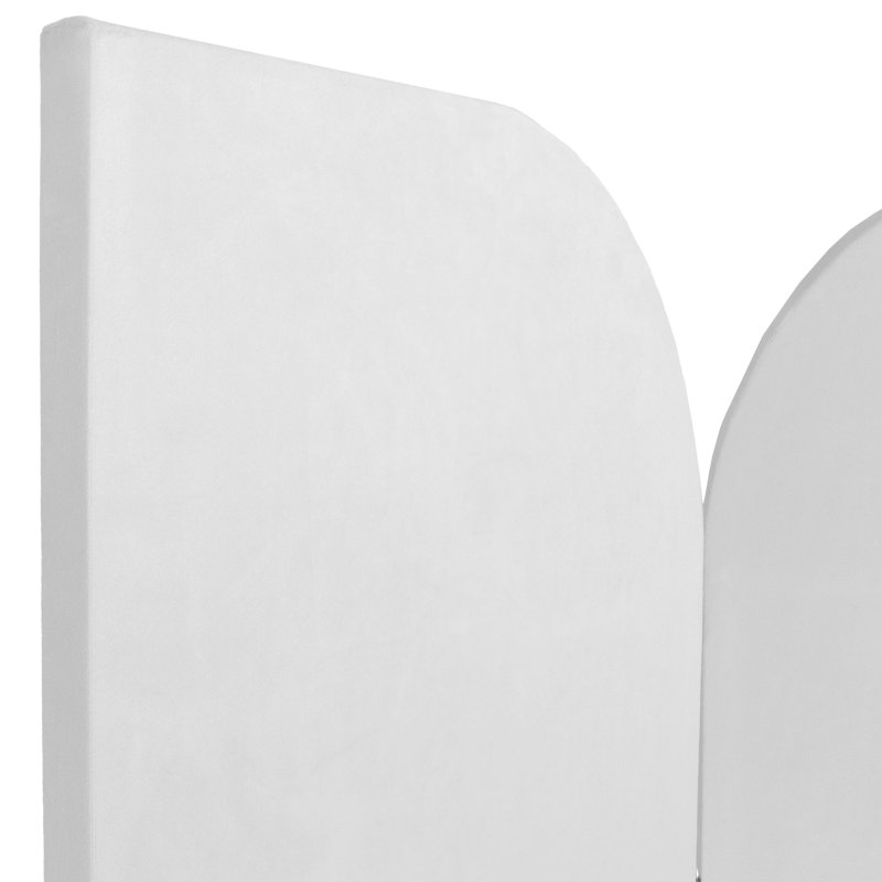 Wayt 3 - Panel Velvet Folding Room Divider, White