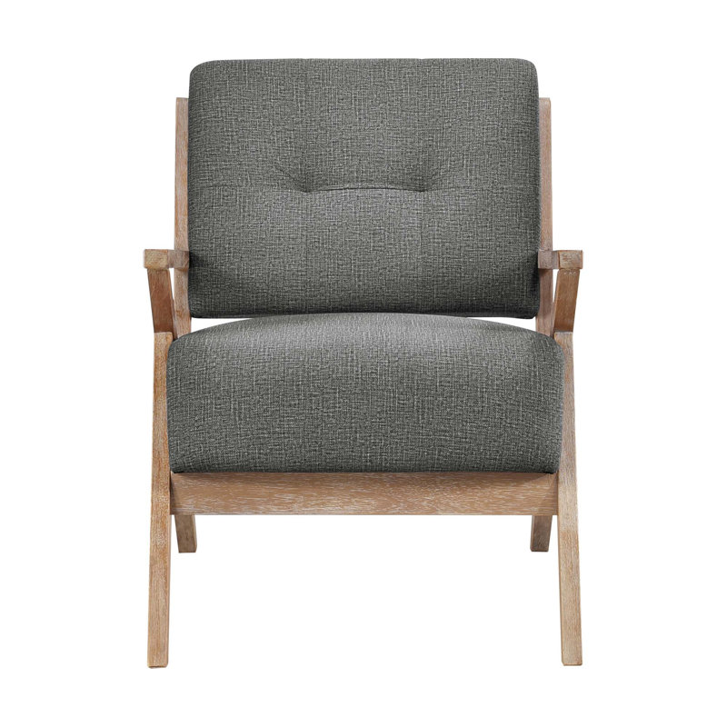 Chaise d'appoint moderne avec dossier capitonné 1pc, Gris foncé