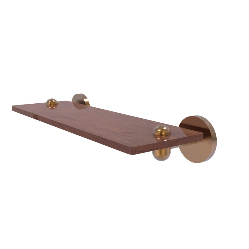 Tablette murale unie bois ironwood Itzhak, Bronze brossé, H 2,5 po x l 16 po x P 5 po