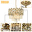 Lustre 4 lumières de luxe en cristal et métal K9 - Compatible avec un plafond incliné, une chaîne réglable, parfait pour la salle à manger, le salon, la chambre à coucher