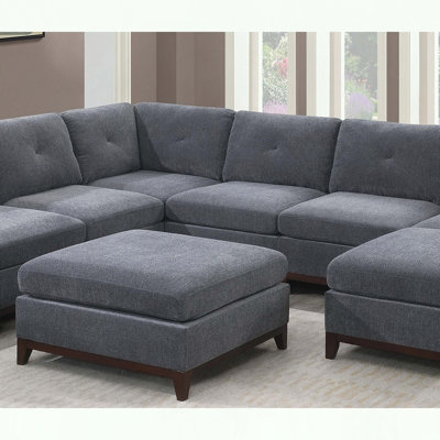 Grand repose-pieds modulaire contemporain avec dossier capitonné