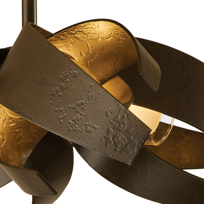 Plafonnier semi-encastré 4 lumières Corona, Fumée foncée