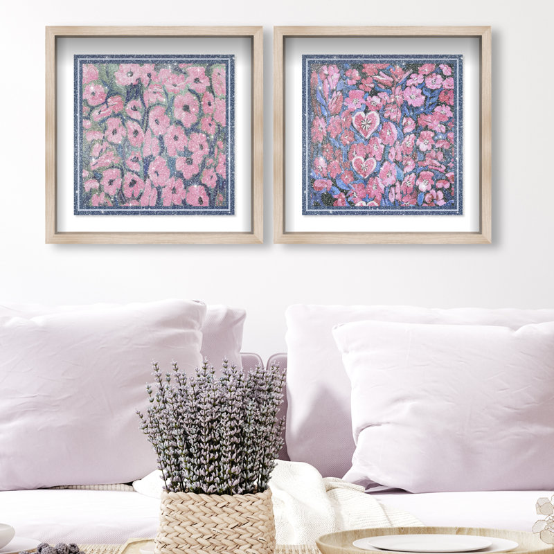 Forever Blooming Set Set by Oliver Gal, 27"H x 27"W, Natural Oak Shadowbox