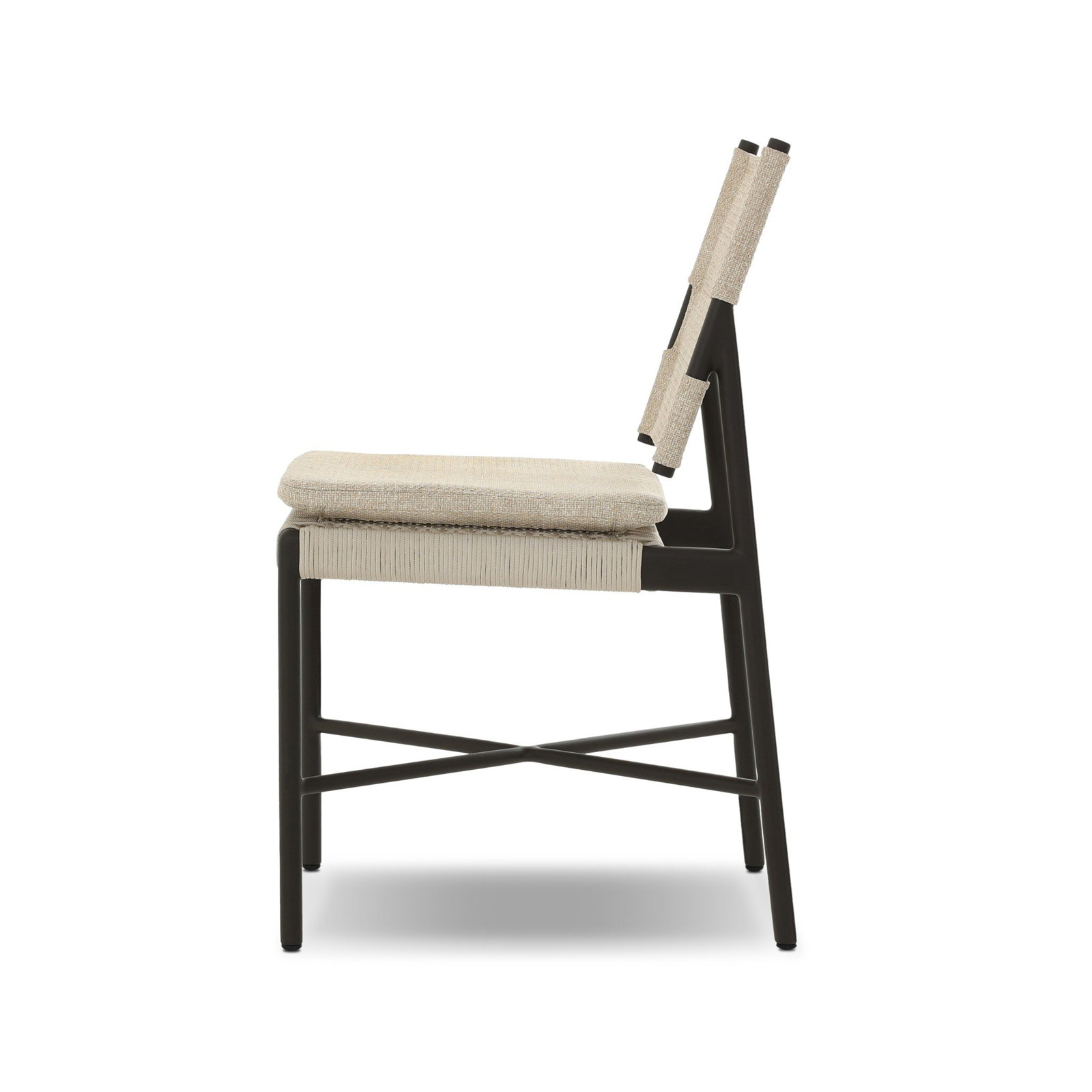 Wicker Premium All-Weather Wicker Outdoor Dining Side Chair with Cushion, Hayes Cream