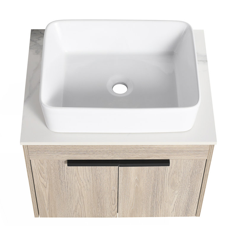 Ensemble de meuble-lavabo flottant avec lavabo en céramique Modern Design