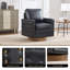 Fauteuil d'appoint pivotant rembourré avec garniture cloutée-660286748