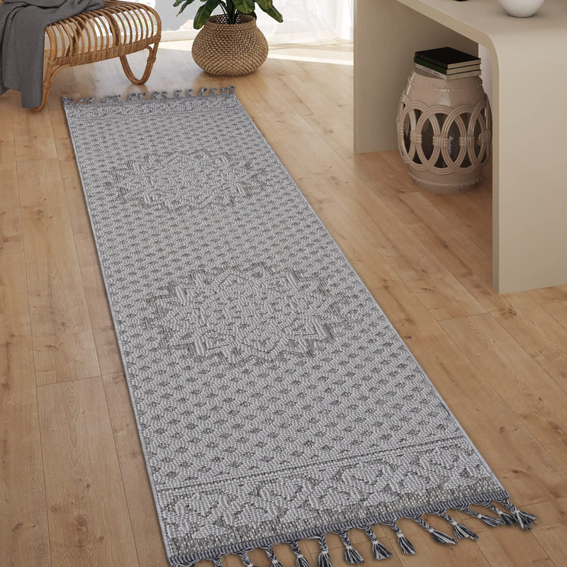 Tapis gris / blanc, Tapis de couloir 2 pi 2 po x 8 pi