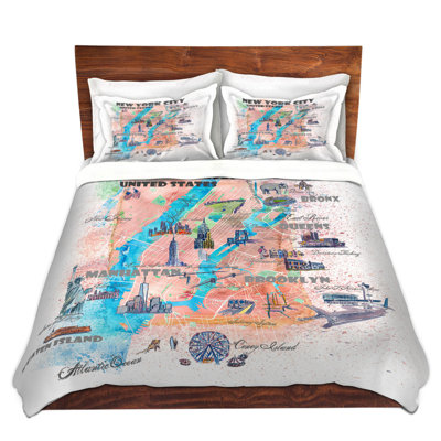 Ensembles de housse de couette DiaNoche en microfibre par Markus Bleichner - New York Touriste 4