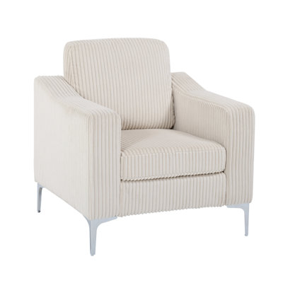 Corduroy Beige Single - Seat Convertible Sectional Armrest Lounge , Build And Quick Assembly Strong Frame Easy Installation