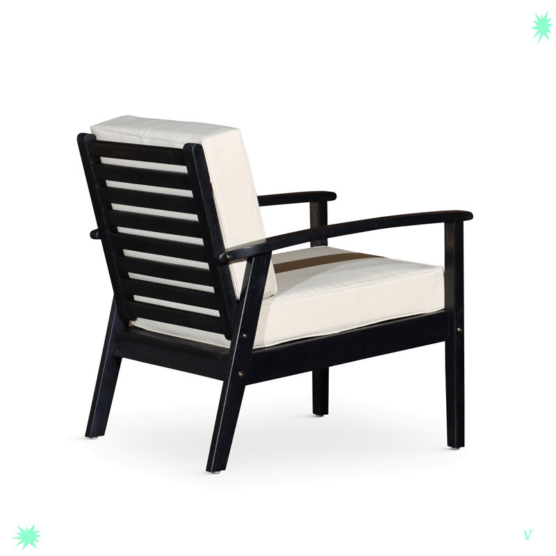Méridienne d'extérieur en bois Durane, Bleu marine, Noir