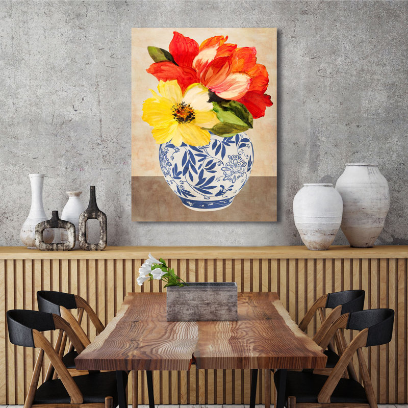Italian Vase With Flowers I by Anna Borgese - Wrapped Canvas Painting, 100cm H x 70cm W x 4cm D