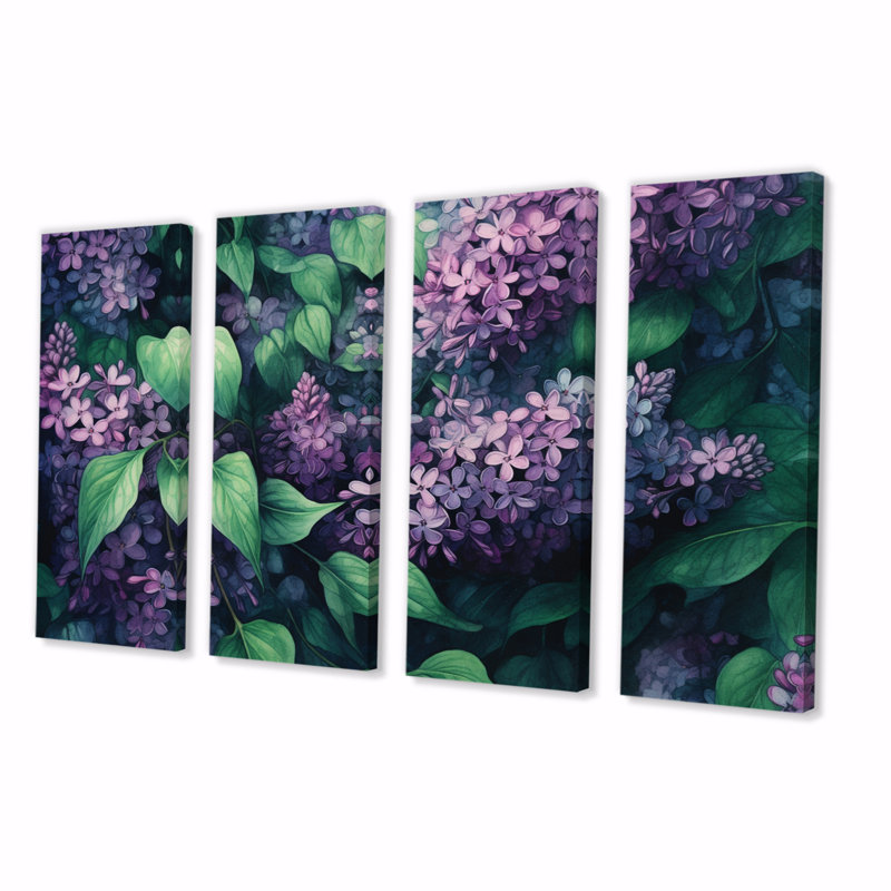 Lennon - impression sur toile florale - 4 panneaux