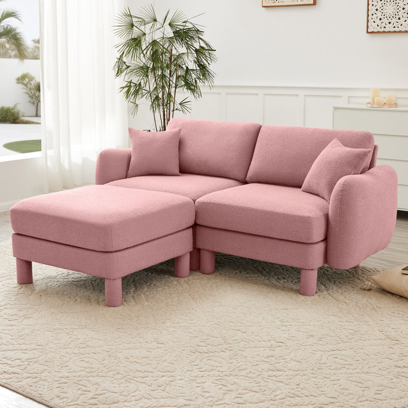 Ensemble de 2 canapés roses en forme de coquillage, de fabrication et de sièges confortables pour les soirées tranquilles