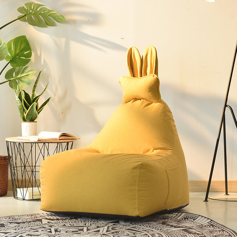 Canapé simple et mignon, H 33,46 po x l 23,62 po x P 27,55 po, Mélange de lin jaune