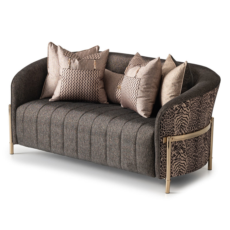 Lisbon 71'' Chenille Round Arm Loveseat, Onyx Chenille