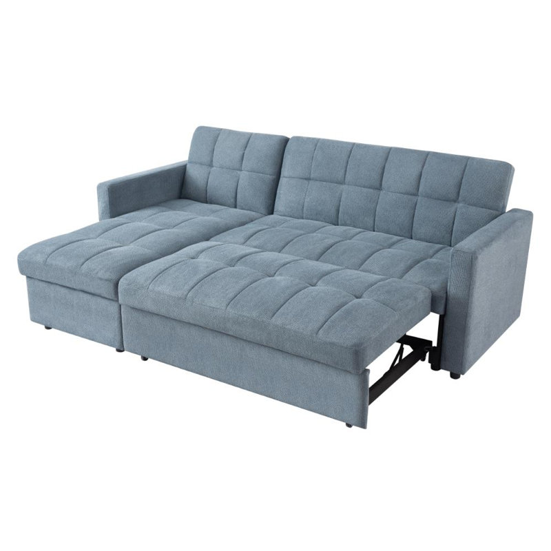 Harriet 3 Seater Sofa Bed, Blue Linen