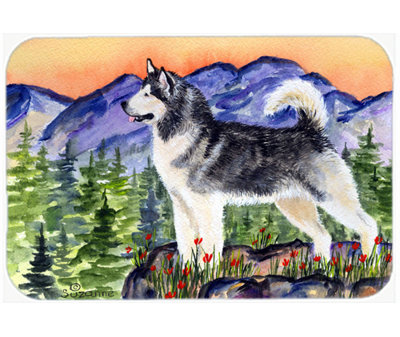 East Urban Home Alaskan Malamute Rectangle Glass Cutting Board