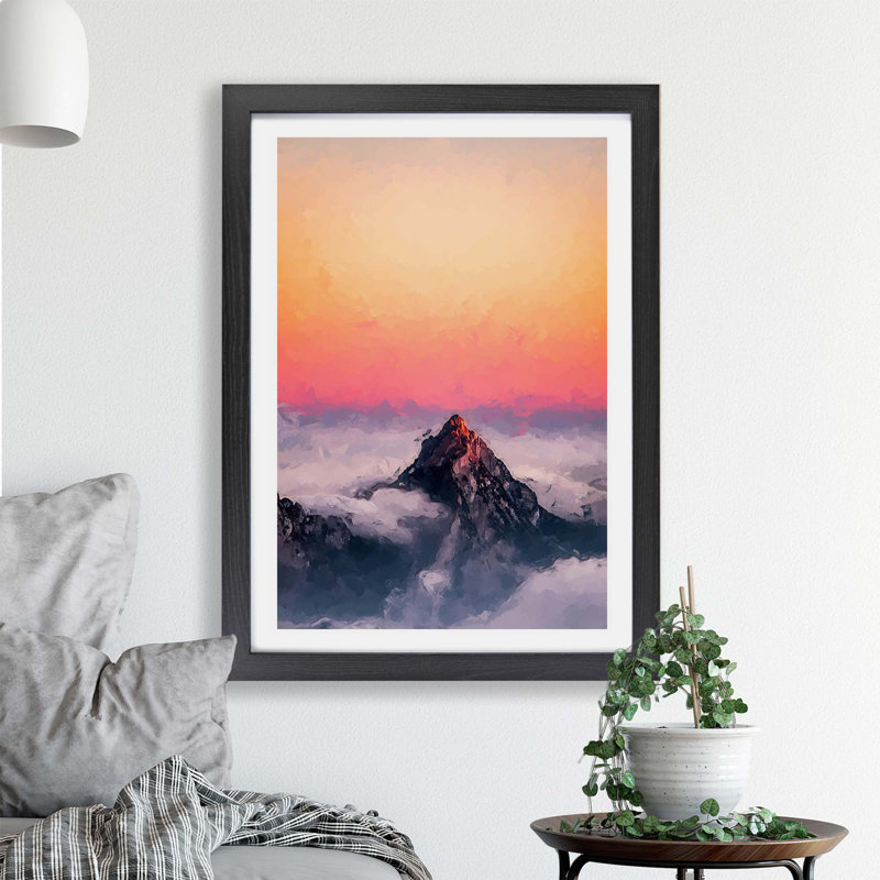 The Top of Matterhorn Mountain - Framed Print, 62cm H x 87cm W x 2cm D, Black
