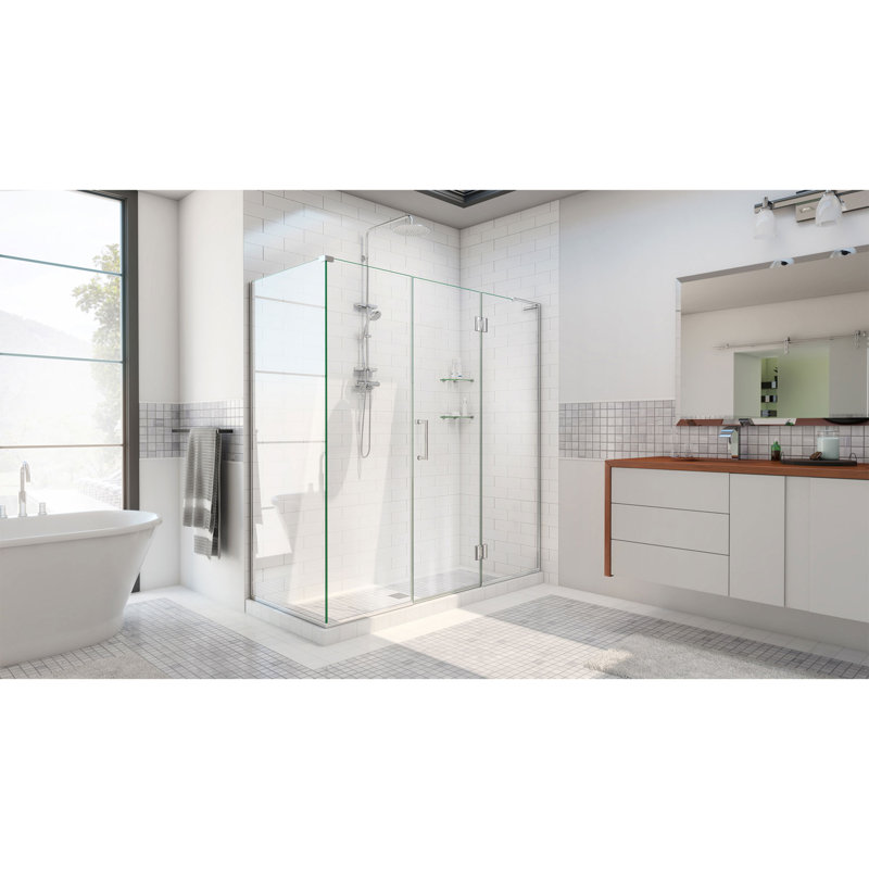Unidoor-X 52.5" x 72" Frameless Shower Enclosure with ClearMax™ Technology, Chrome