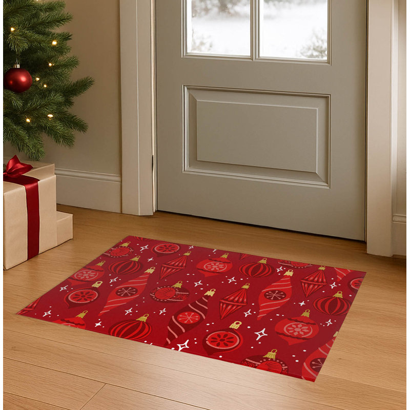 Paillasson Ornaments, Rouge, L 60 po x L 84 po